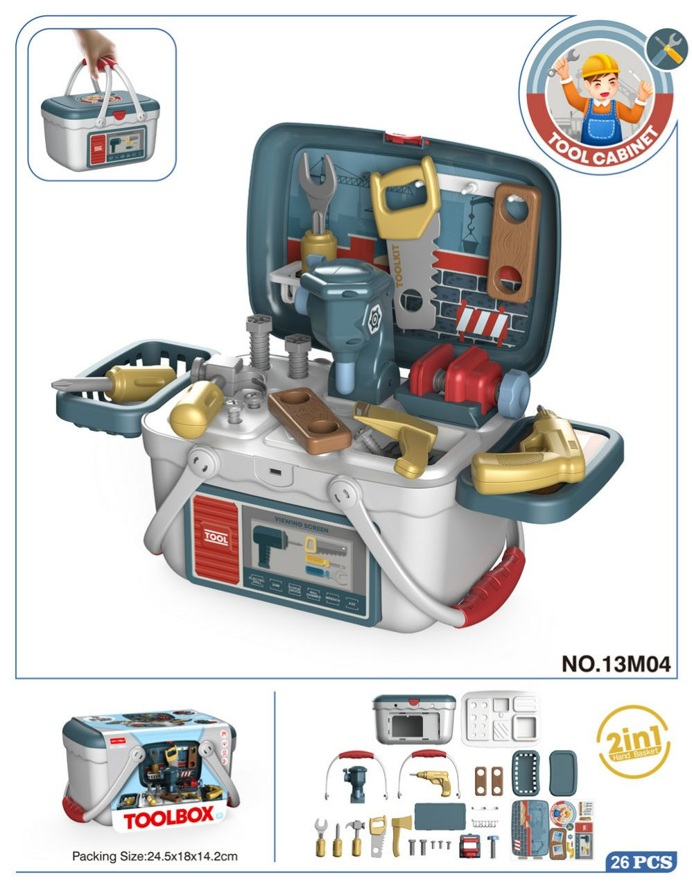 Kit d'outils de bricolage simulation ensemble de 26pcs de jouets de bricolage pour les enfants