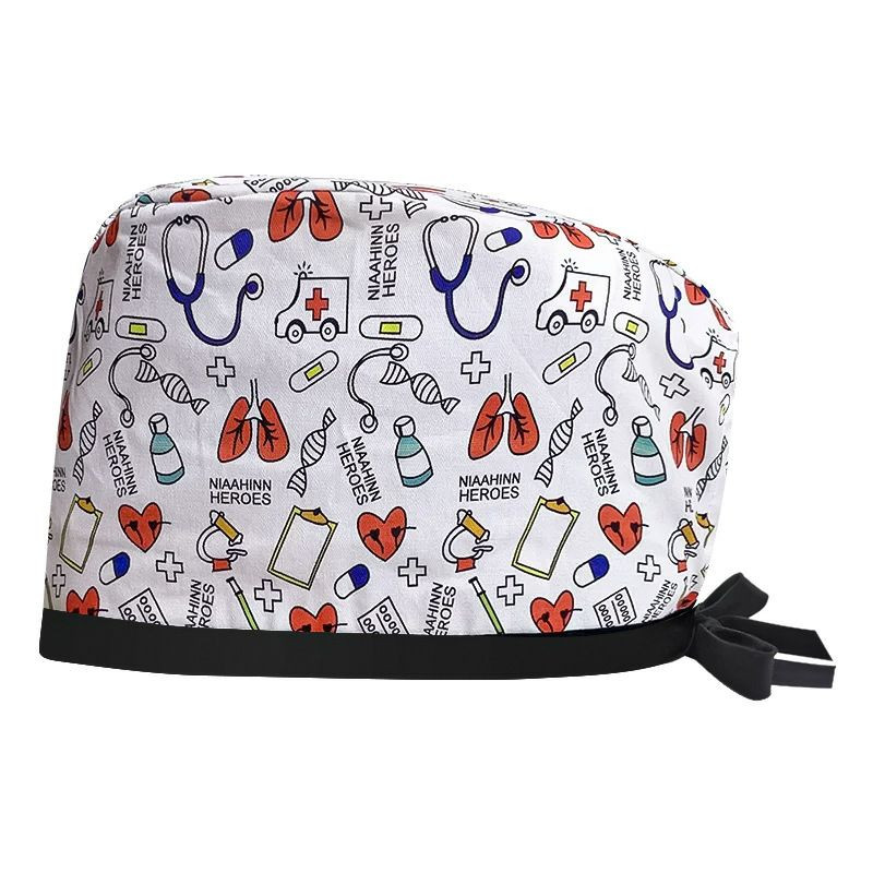 Casquette de gommage cravate réglable pour le corps médical gommages chapeau coton chapeaux chirurgicaux accessoires médicaux unisexe Salon de beauté laboratoire chapeaux de travail Baotou casquette